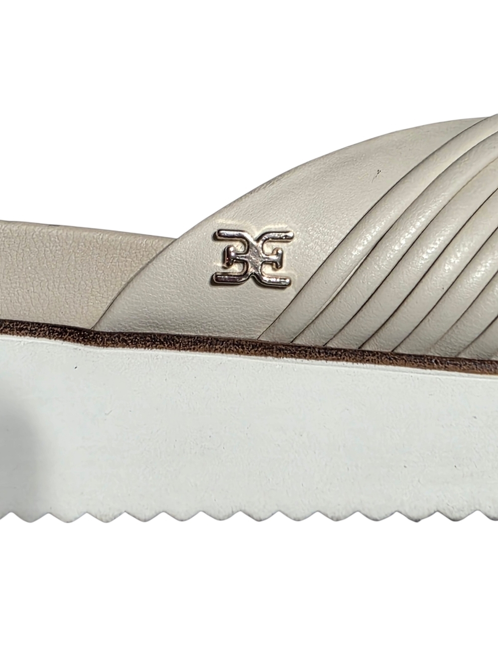 SAM EDELMAN ADRIEL KNOTTED PLATFORM SANDALS CREAM SZ 7.5 - Picture 6 of 12